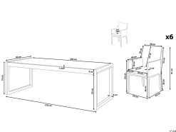 Set da pranzo da giardino 6 posti BACOLI con cuscini Metallo Grigio