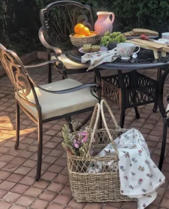 Set da pranzo da giardino 4 posti ANCONA con cuscini Metallo Marrone scuro