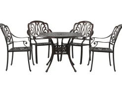 Set da pranzo da giardino 4 posti ANCONA con cuscini Metallo Marrone scuro