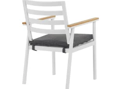 Set da pranzo da giardino 4 posti CAVOLI con cuscini Metallo Grigio