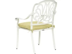 Set da pranzo da giardino 4 posti ANCONA con cuscini Metallo Bianco sporco