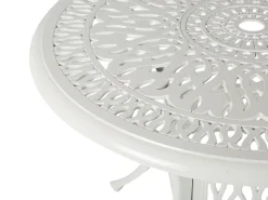 Set da pranzo da giardino 4 posti ANCONA con cuscini Metallo Bianco sporco
