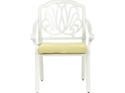 Set da pranzo da giardino 4 posti ANCONA con cuscini Metallo Bianco sporco