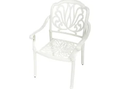 Set da pranzo da giardino 4 posti ANCONA con cuscini Metallo Bianco sporco