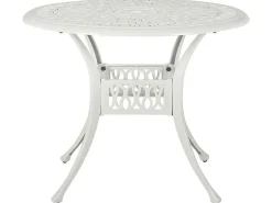 Set da pranzo da giardino 4 posti ANCONA con cuscini Metallo Bianco sporco