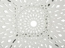 Set da pranzo da giardino 4 posti ANCONA con cuscini Metallo Bianco sporco