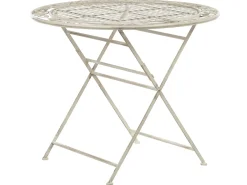Set da pranzo da giardino 4 posti BIVIO Pieghevole Metallo Bianco sporco