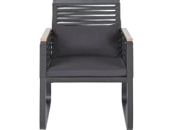 Set da pranzo da giardino 4 posti CANETTO con cuscini Metallo Nero