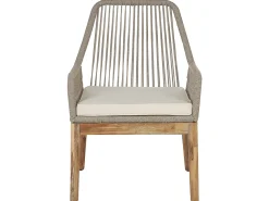 Set da pranzo da giardino 4 posti OLBIA con cuscini Cemento Beige