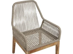 Set da pranzo da giardino 4 posti OLBIA con cuscini Cemento Beige