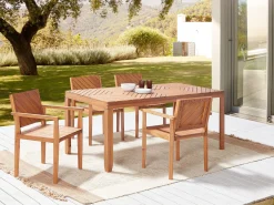 Set da pranzo da giardino 4 posti BARATTI Legno d'acacia Marrone