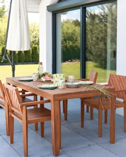 Set da pranzo da giardino 4 posti BARATTI Legno d'acacia Marrone