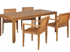 Set da pranzo da giardino 4 posti BARATTI Legno d'acacia Marrone