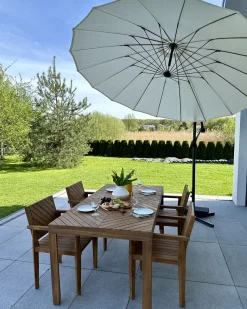 Set da pranzo da giardino 4 posti BARATTI Legno d'acacia Marrone