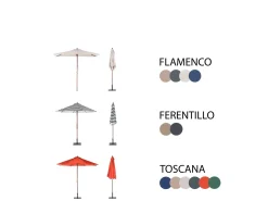 Set da pranzo da giardino 4 posti FRASSINE con Ombrellone (12 opzioni) Legno d'acacia Naturale