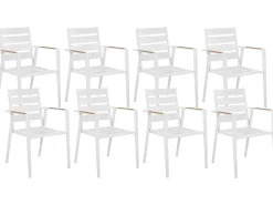 Set da pranzo da giardino 8 posti VALCANETTO/TAVIANO con cuscini Metallo Grigio