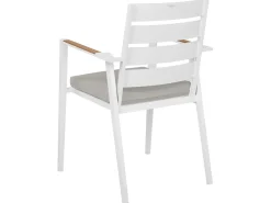 Set da pranzo da giardino 4 posti MALETTO/TAVIANO con cuscini Metallo Effetto marmo Grigio