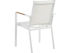 Set da pranzo da giardino 4 posti MALETTO/BUSSETO Metallo Effetto marmo Bianco