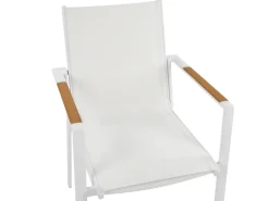 Set da pranzo da giardino 4 posti MALETTO/BUSSETO Metallo Effetto marmo Bianco