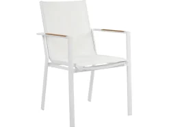 Set da pranzo da giardino 4 posti MALETTO/BUSSETO Metallo Effetto marmo Bianco