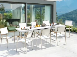 Set da pranzo da giardino 8 posti VALCANETTO/GROSSETO Metallo Bianco