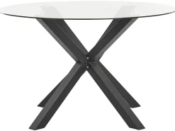 Set da pranzo da giardino 4 posti MALETTO/BUSSETO Vetro Nero