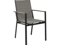 Set da pranzo da giardino 4 posti MALETTO/BUSSETO Vetro Nero