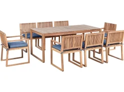 Set da pranzo da giardino 8 posti SASSARI PREMIUM Legno di acacia certificato Blu