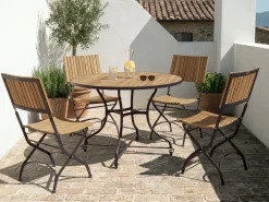 Set da pranzo da giardino 4 posti LASCARI Pieghevole Legno d'acacia Marrone chiaro
