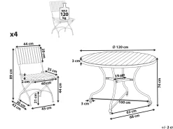 Set da pranzo da giardino 4 posti LASCARI Pieghevole Legno d'acacia Marrone chiaro