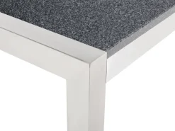 Set da pranzo da giardino 6 posti GROSSETO Piastra tripla Granito Lucido Grigio/Nero
