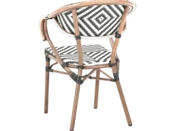 Set da pranzo da giardino 4 posti CASPRI Rattan sintetico (PE) Nero/Bianco