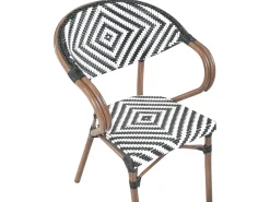 Set da pranzo da giardino 4 posti CASPRI Rattan sintetico (PE) Nero/Bianco