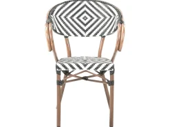 Set da pranzo da giardino 4 posti CASPRI Rattan sintetico (PE) Nero/Bianco