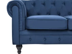 Set da salotto 4 posti CHESTERFIELD Velluto Blu marino