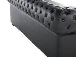Set da salotto 4 posti CHESTERFIELD Pelle naturale Nero