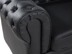 Set da salotto 4 posti CHESTERFIELD Pelle naturale Nero