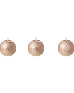 Set di 3 candele LED AMBROSIA 11 cm Oro