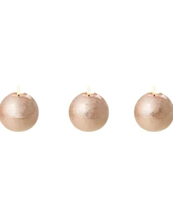 Set di 3 candele LED AMBROSIA 11 cm Oro
