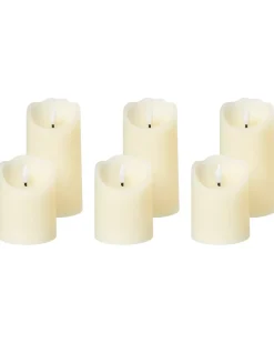 Set di 6 candele LED AMOREA 10/15 cm Bianco sporco