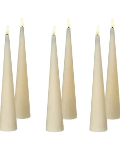 Set di 6 candele LED AURUM 28 cm Bianco sporco