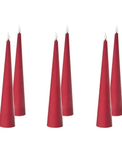 Set di 6 candele LED AURUM 28 cm Rosso