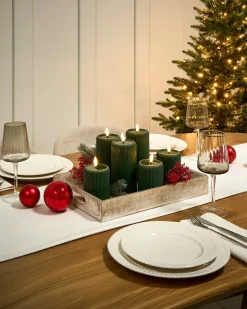 Set di 6 candele LED NOISETTE 10/16 cm Verde