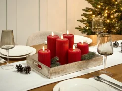 Set di 6 candele LED NOISETTE 10/16 cm Rosso