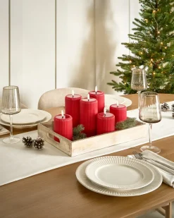 Set di 6 candele LED NOISETTE 10/16 cm Rosso