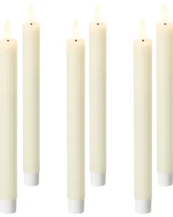 Set di 6 candele LED SAPHIR 24 cm Bianco sporco