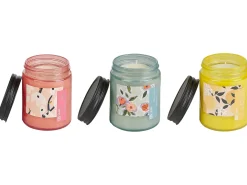 Set di 3 Candele Profumate FRUITY BLOOM Cera di Soia Note orientali Note di erba Note floreali