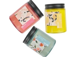 Set di 3 Candele Profumate FRUITY BLOOM Cera di Soia Note orientali Note di erba Note floreali
