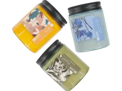 Set di 3 Candele Profumate FRUITY BLOOM Cera di Soia Note fresche Note floreali