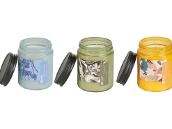 Set di 3 Candele Profumate FRUITY BLOOM Cera di Soia Note fresche Note floreali